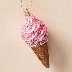 Anthropologie Vondels Ice Cream Cone Ornament Set of Two.
